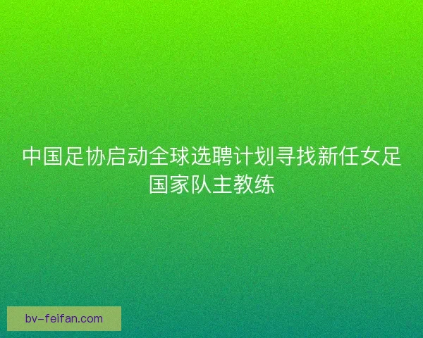 中国足协启动全球选聘计划寻找新任女足国家队主教练 中国足协启动全球选聘计划寻找新任女足国家队主教练