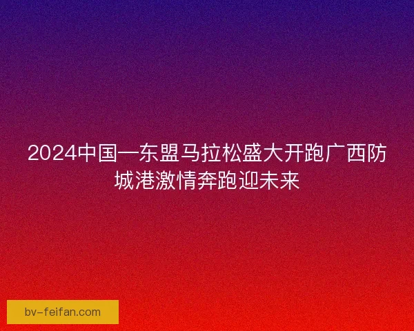 2024中国—东盟马拉松盛大开跑广西防城港激情奔跑迎未来 2024中国—东盟马拉松盛大开跑广西防城港激情奔跑迎未来
