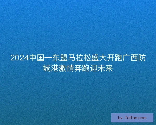 2024中国—东盟马拉松盛大开跑广西防城港激情奔跑迎未来